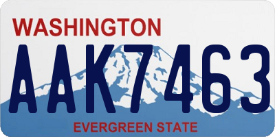 WA license plate AAK7463