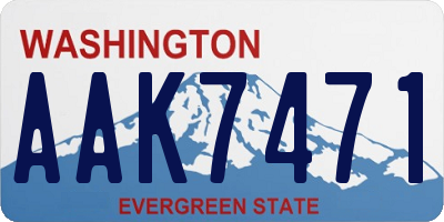WA license plate AAK7471