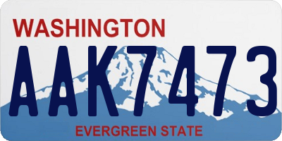 WA license plate AAK7473