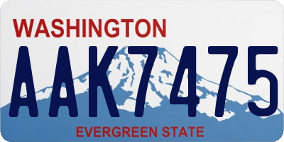 WA license plate AAK7475