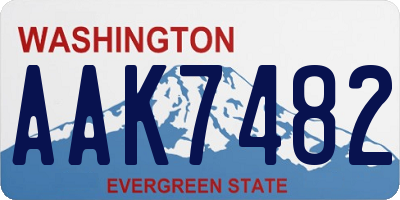 WA license plate AAK7482