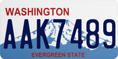 WA license plate AAK7489