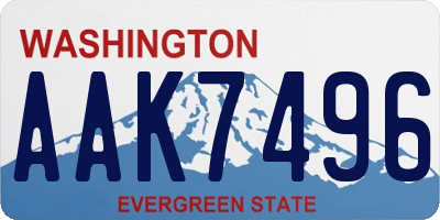 WA license plate AAK7496