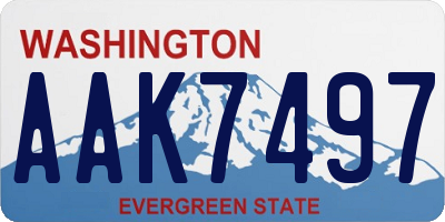 WA license plate AAK7497