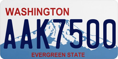 WA license plate AAK7500