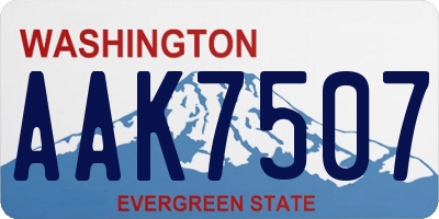 WA license plate AAK7507