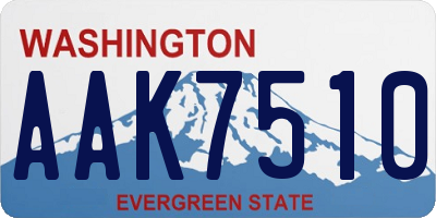 WA license plate AAK7510