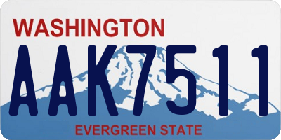 WA license plate AAK7511