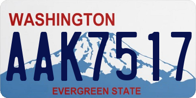 WA license plate AAK7517