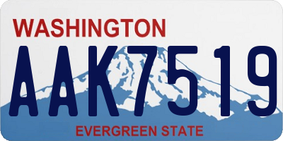 WA license plate AAK7519
