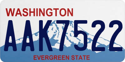 WA license plate AAK7522