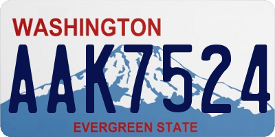 WA license plate AAK7524