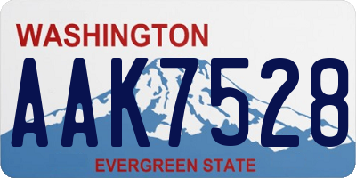 WA license plate AAK7528