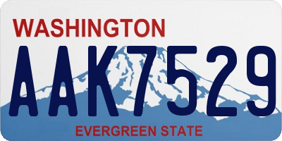 WA license plate AAK7529
