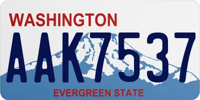 WA license plate AAK7537
