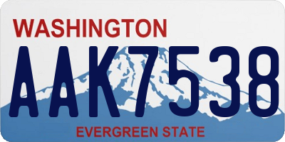 WA license plate AAK7538