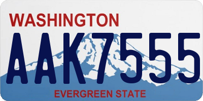 WA license plate AAK7555