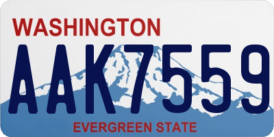 WA license plate AAK7559