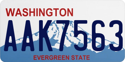 WA license plate AAK7563