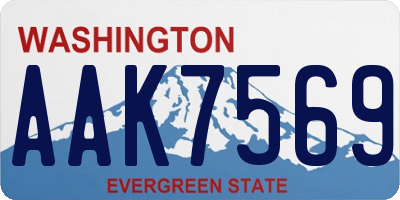 WA license plate AAK7569