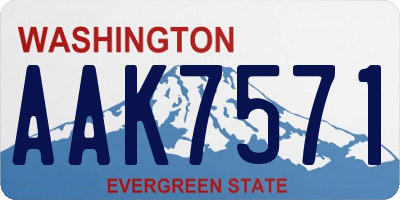 WA license plate AAK7571