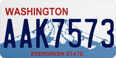 WA license plate AAK7573