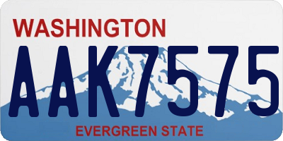 WA license plate AAK7575