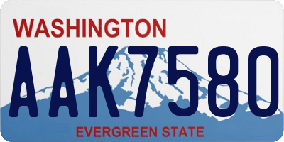 WA license plate AAK7580