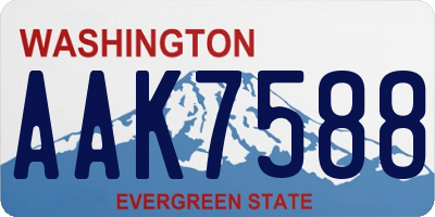 WA license plate AAK7588
