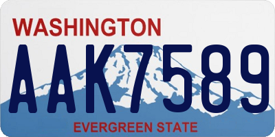 WA license plate AAK7589