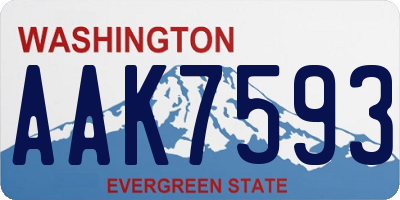 WA license plate AAK7593