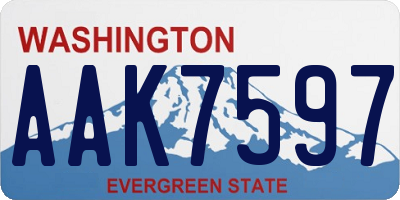 WA license plate AAK7597