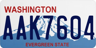 WA license plate AAK7604