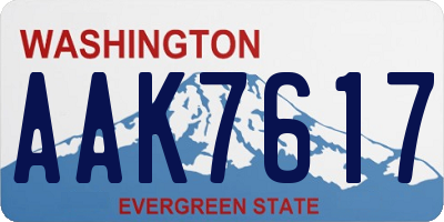 WA license plate AAK7617