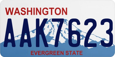 WA license plate AAK7623