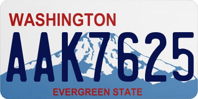 WA license plate AAK7625
