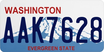 WA license plate AAK7628