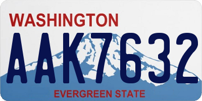 WA license plate AAK7632