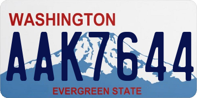 WA license plate AAK7644