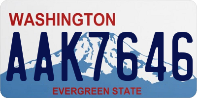 WA license plate AAK7646