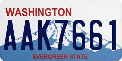 WA license plate AAK7661