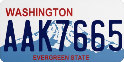 WA license plate AAK7665