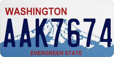 WA license plate AAK7674