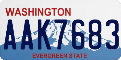 WA license plate AAK7683