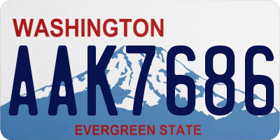 WA license plate AAK7686