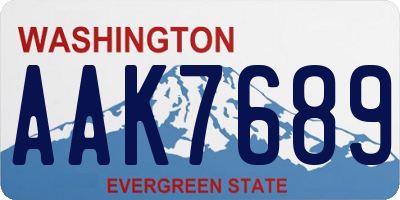 WA license plate AAK7689