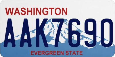 WA license plate AAK7690