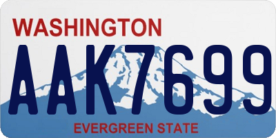 WA license plate AAK7699