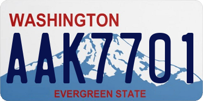 WA license plate AAK7701