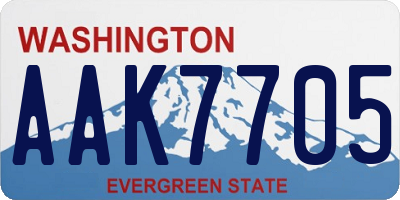 WA license plate AAK7705